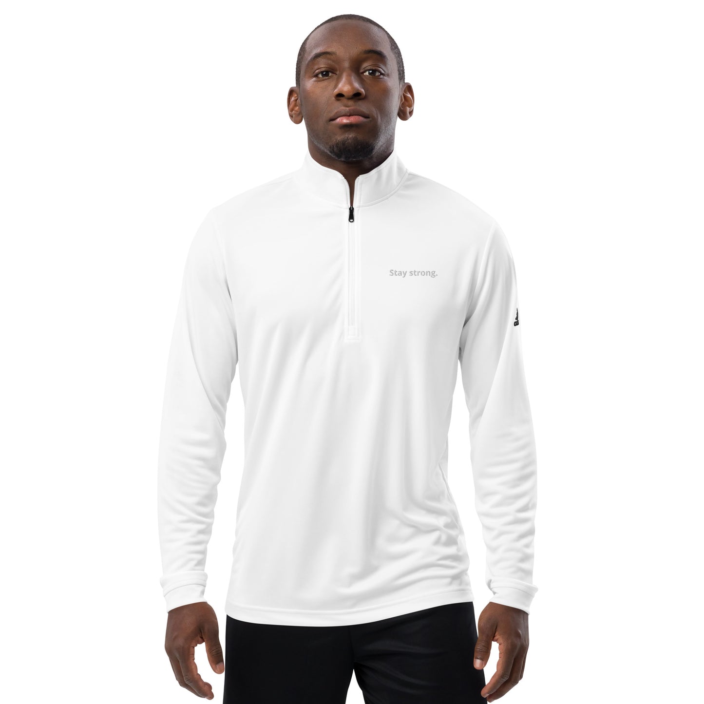 "Stay strong." Adidas Quarter Zip Pullover